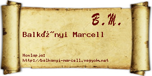 Balkányi Marcell névjegykártya