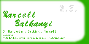 marcell balkanyi business card